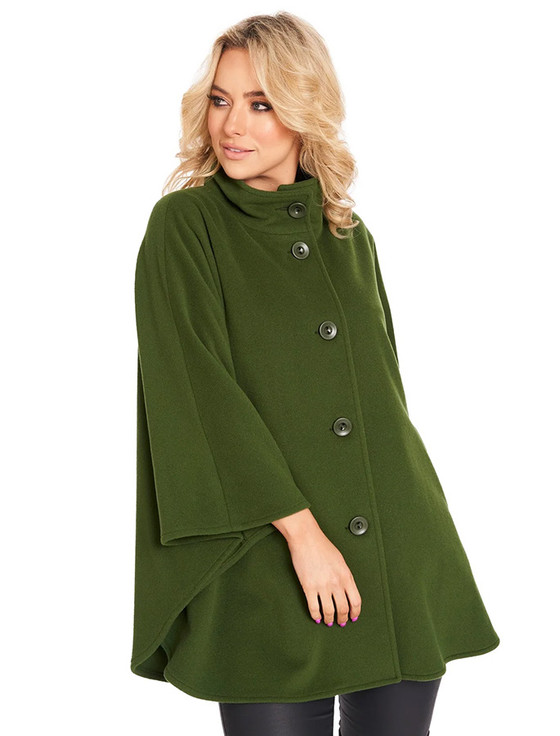 aran cashmere Wool Blend Aura Cape - Pine Green