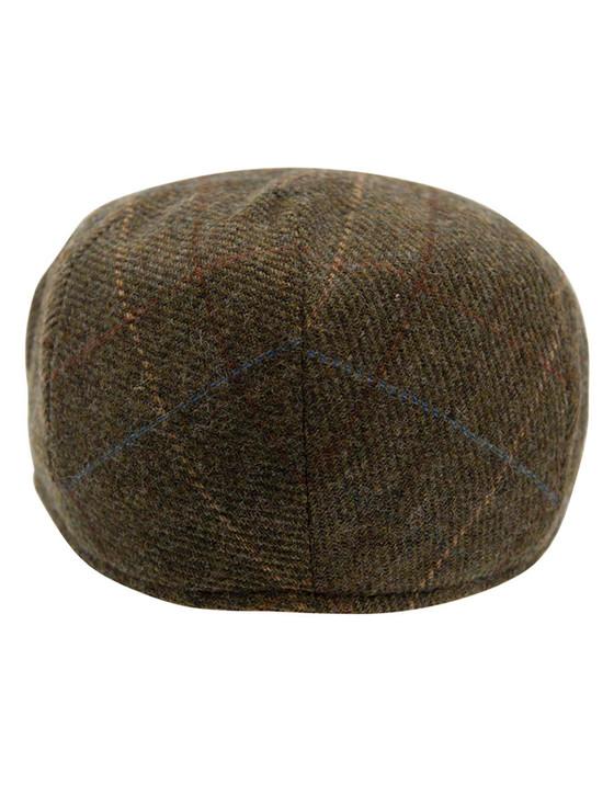 Aran Cashmere Wool Box Check Flat Cap - Brown