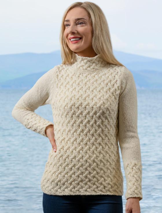 Aran Cashmere Wool Cashmere Aran Trellis Sweater