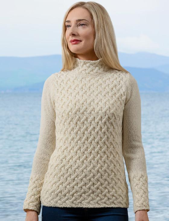Aran Cashmere Wool Cashmere Aran Trellis Sweater