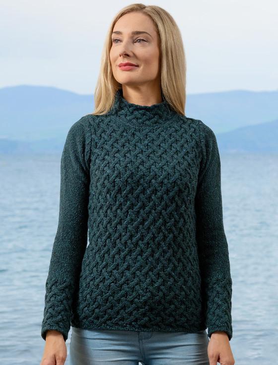 aran cashmere Wool Cashmere Aran Trellis Sweater‎‎‎‎‎‎‎
