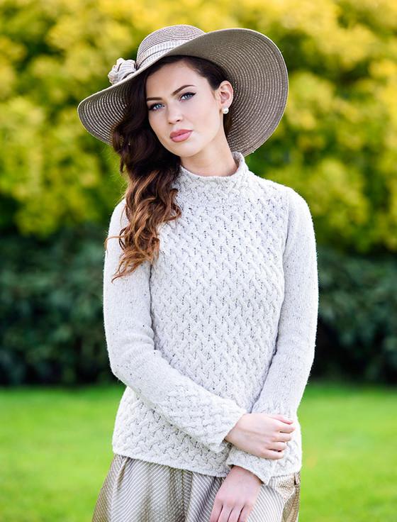 Aran Cashmere Wool Cashmere Aran Trellis Sweater‎
