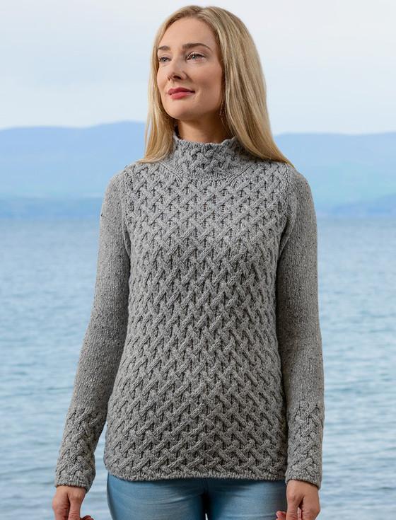 aran cashmere Wool Cashmere Aran Trellis Sweater