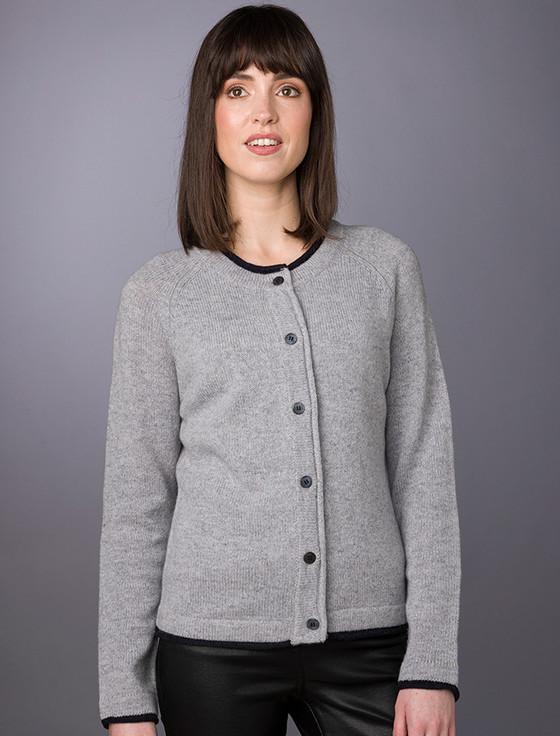 Aran Cashmere Wool Cashmere Butt‎on Down Cardigan
