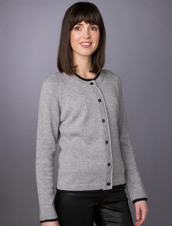 Aran Cashmere Wool Cashmere Butt‎on Down Cardigan
