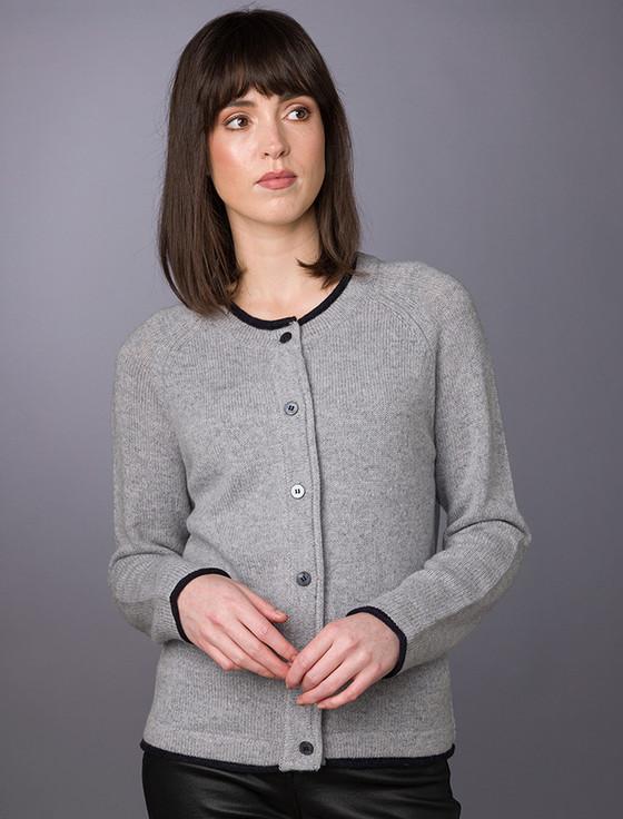 Aran Cashmere Wool Cashmere Button Down Cardigan