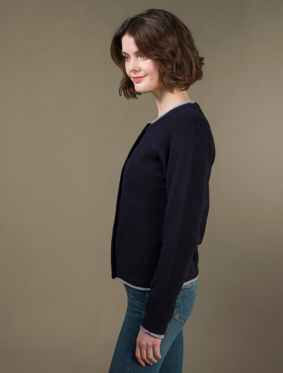 Aran Cashmere Wool Cashmere Button Down Cardigan‎‎
