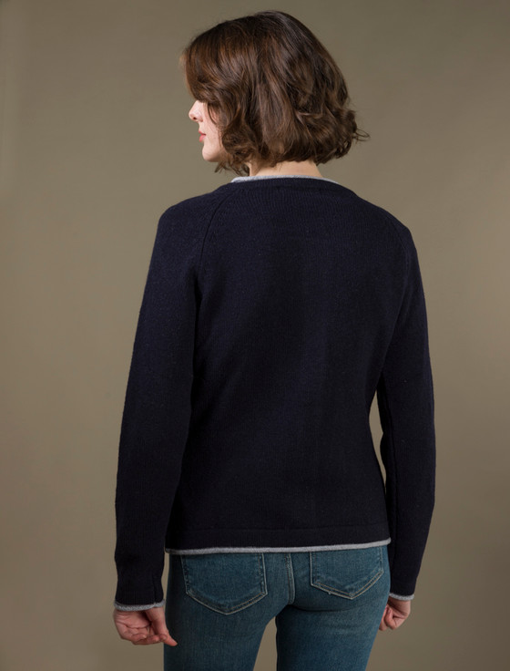 Aran Cashmere Wool Cashmere Button Down Cardigan‎‎