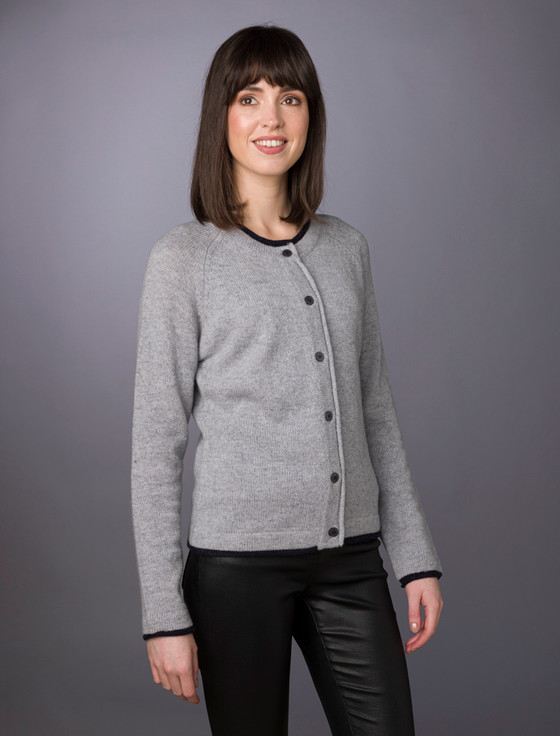 Aran Cashmere Wool Cashmere Button Down Cardigan‎‎‎