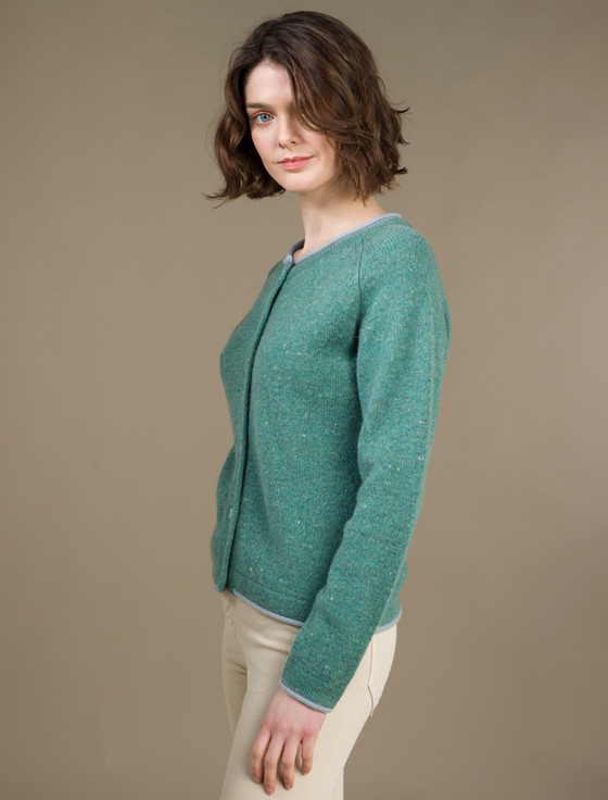Aran Cashmere Wool Cashmere Button Down Cardigan‎