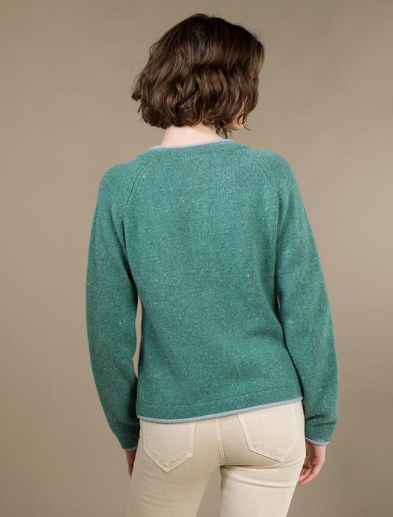 Aran Cashmere Wool Cashmere Button Down Cardigan‎