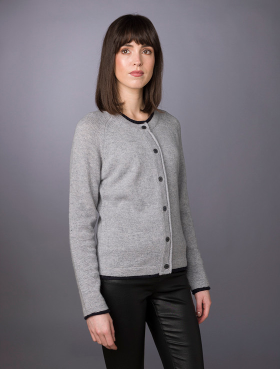 Aran Cashmere Wool Cashmere Button Down Cardigan‎