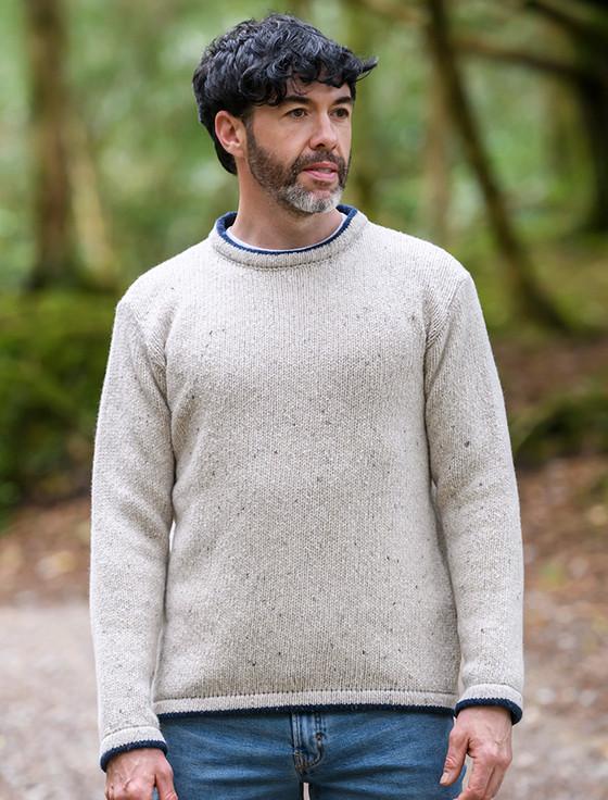 Aran Cashmere Wool Cashmere Crew Neck Sweater