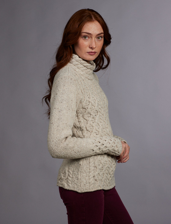 Aran Cashmere Wool Cashmere Mock Turtleneck
