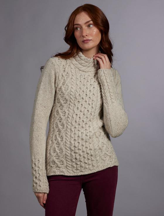 Aran Cashmere Wool Cashmere Mock Turtleneck‎‎‎