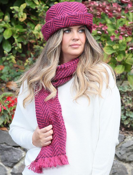 Aran Cashmere Wool Country Hat - Mulberry Mauve