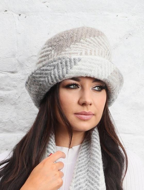 aran cashmere Wool Country Hat - Multi-Beige