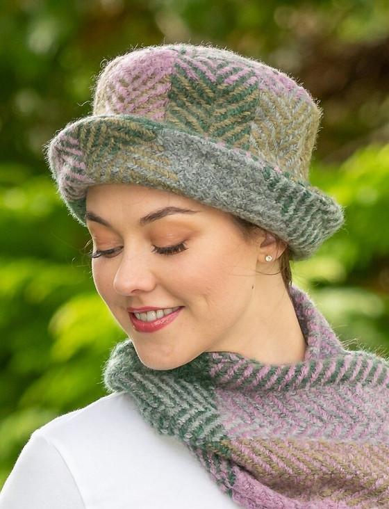 aran cashmere Wool Country Hat - Multi-Loden