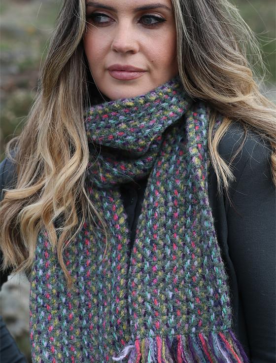 Aran Cashmere Wool Country Scarf - Connemara Loden