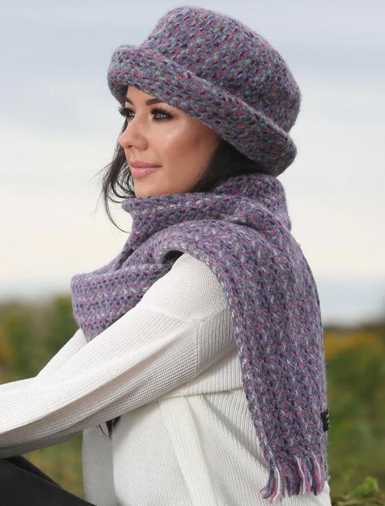 Aran Cashmere Wool Country Scarf - Connemara Violet