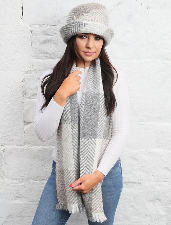 Aran Cashmere Wool Country Scarf - Multi-Beige