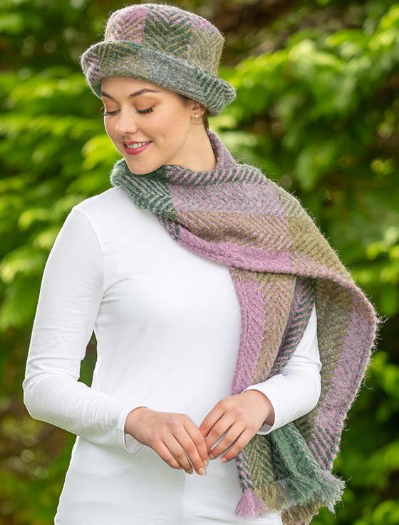 Aran Cashmere Wool Country Scarf - Multi-Loden