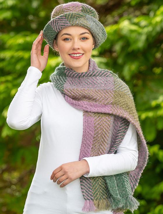 Aran Cashmere Wool Country Scarf - Multi-Loden