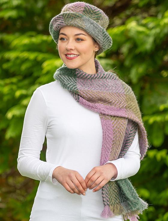 aran cashmere Wool Country Scarf - Multi-Loden