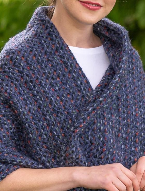 Aran Cashmere Wool Country Stole - Connemara Indigo