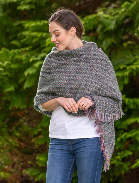 Aran Cashmere Wool Country Stole - Connemara Loden