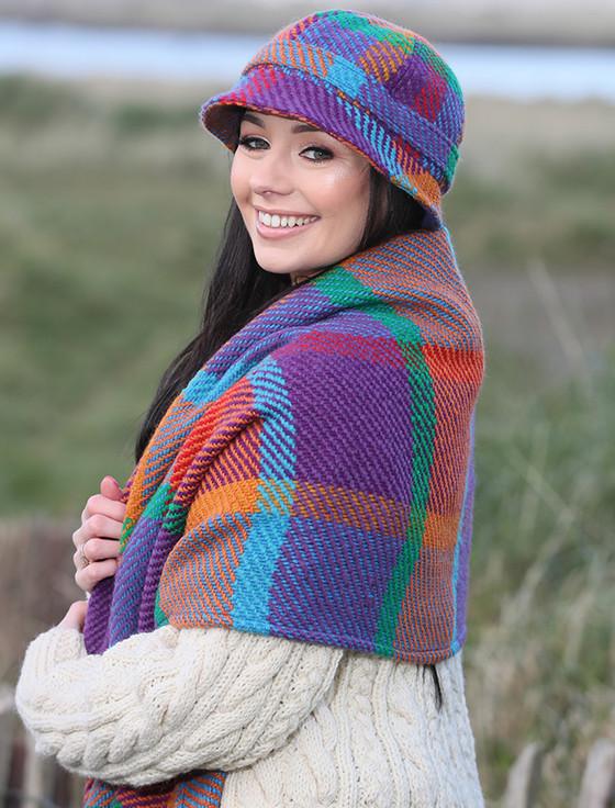 Aran Cashmere Wool Country Stole - Galway Red