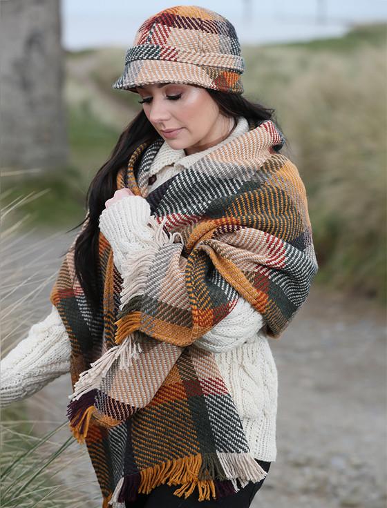 Aran Cashmere Wool Country Stole - Galway Sage