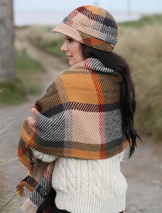 Aran Cashmere Wool Country Stole - Galway Sage