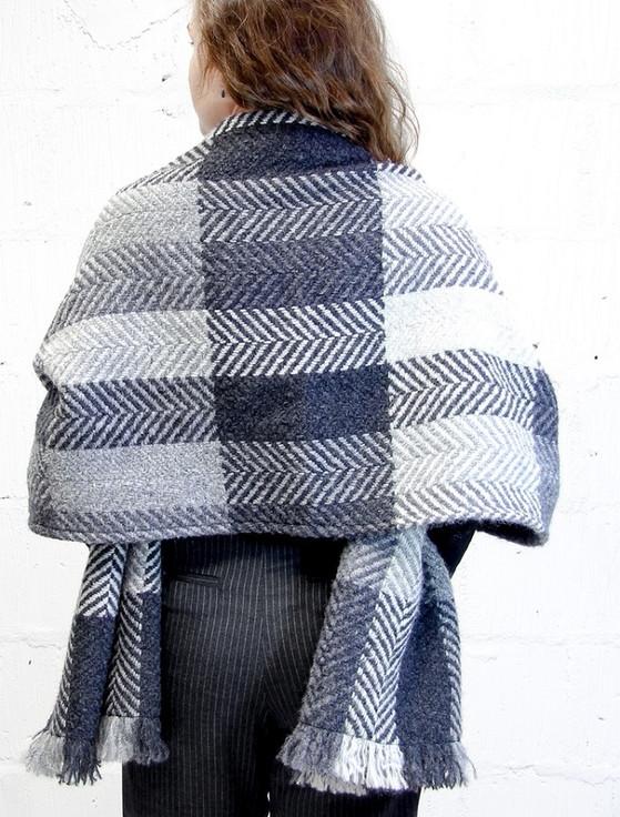 Aran Cashmere Wool Country Stole - Multi-Grey