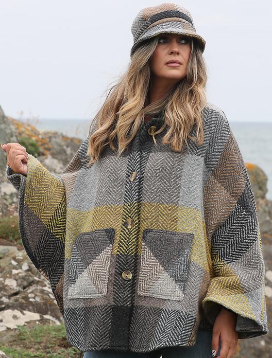 Aran Cashmere Wool County Hat - Donegal Mustard Grey