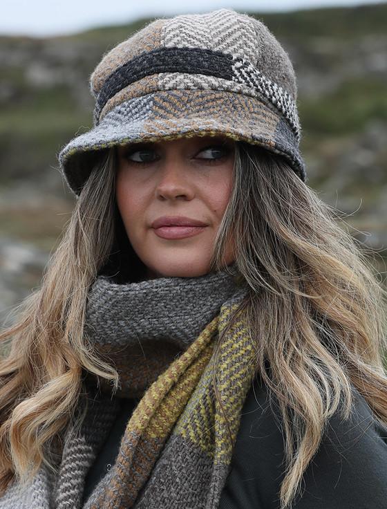 Aran Cashmere Wool County Hat - Donegal Mustard Grey