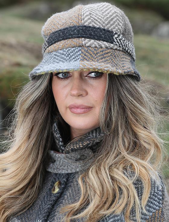 aran cashmere Wool County Hat - Donegal Mustard Grey