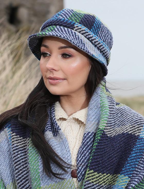 Aran Cashmere Wool County Hat - Galway Blue