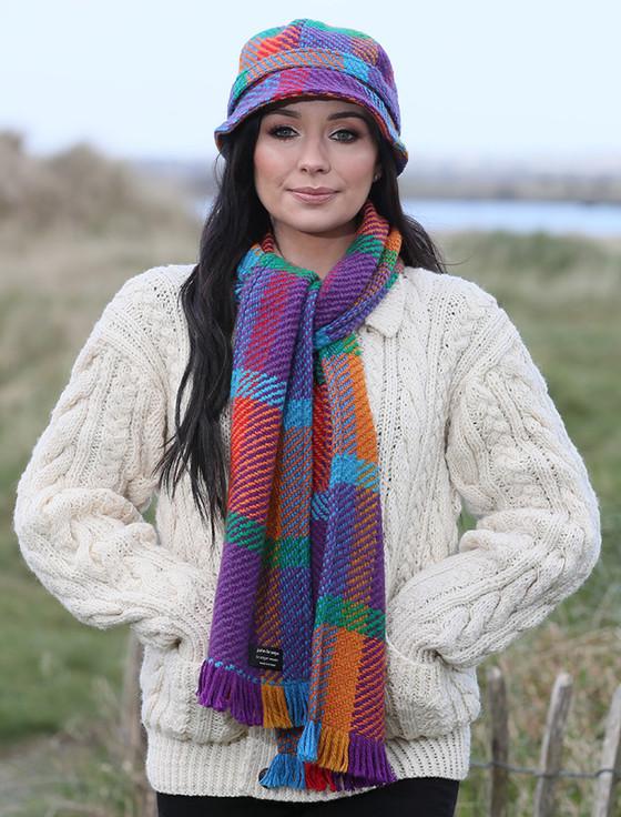 Aran Cashmere Wool Donegal Scarf - Galway Red