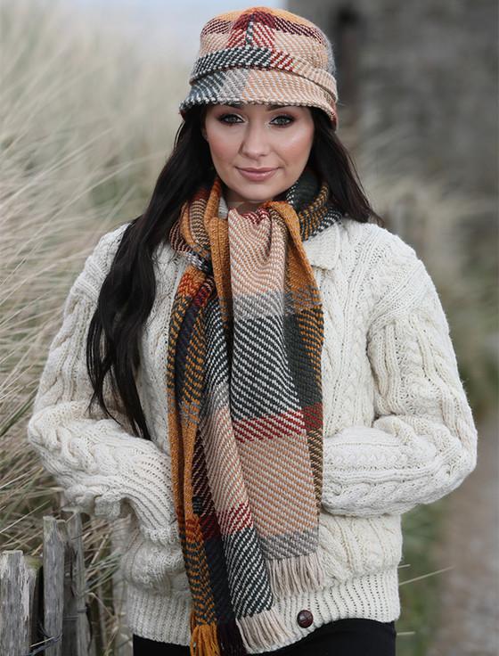 Aran Cashmere Wool Donegal Scarf - Galway Sage