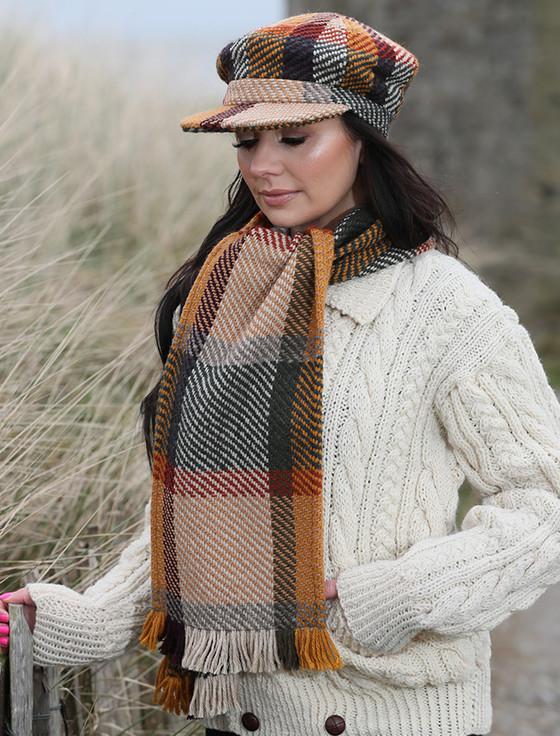 Aran Cashmere Wool Donegal Scarf - Galway Sage