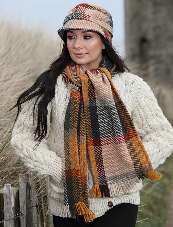 aran cashmere Wool Donegal Scarf - Galway Sage