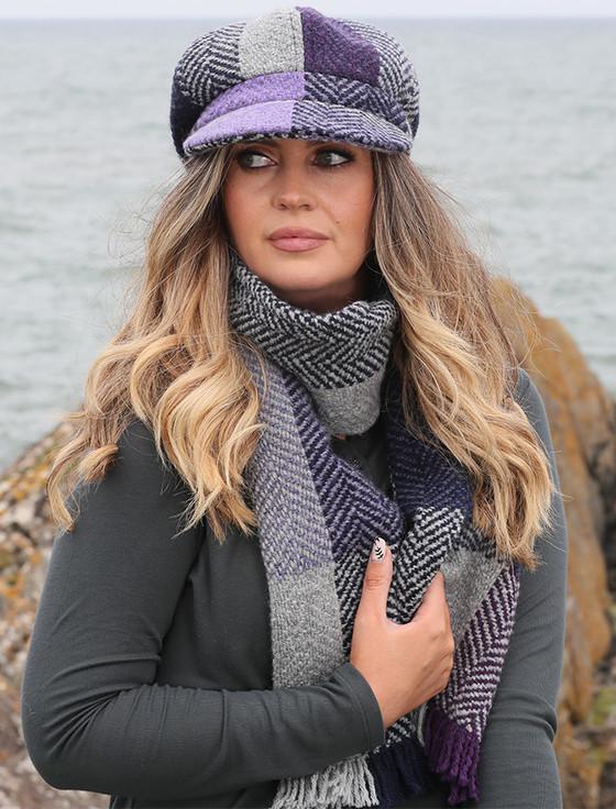 Aran Cashmere Wool Donegal Scarf - Lavender