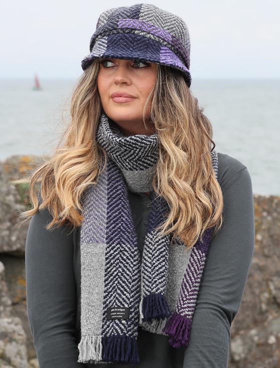 aran cashmere Wool Donegal Scarf - Lavender