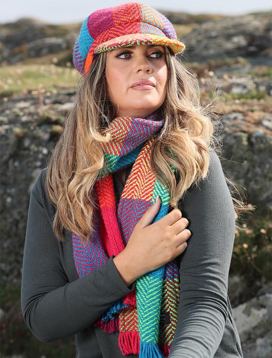 Aran Cashmere Wool Donegal Scarf - Sunshine