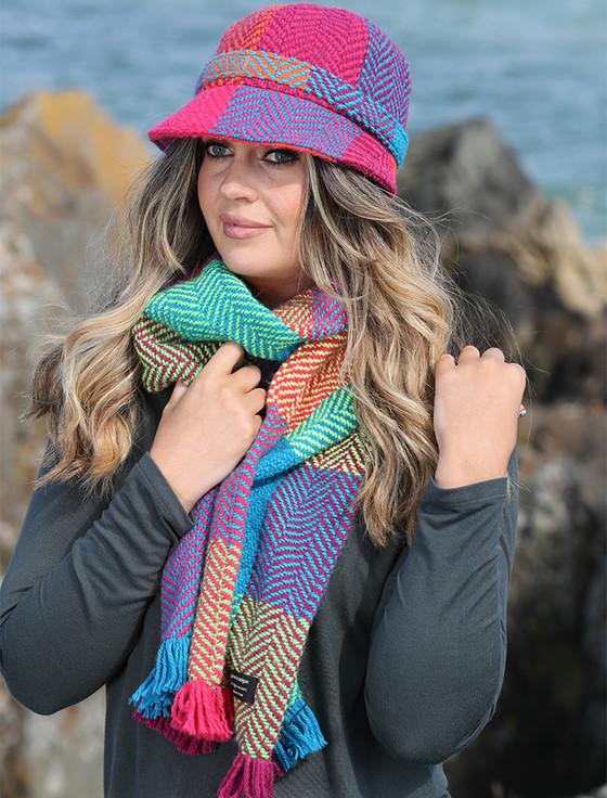 aran cashmere Wool Donegal Scarf - Sunshine