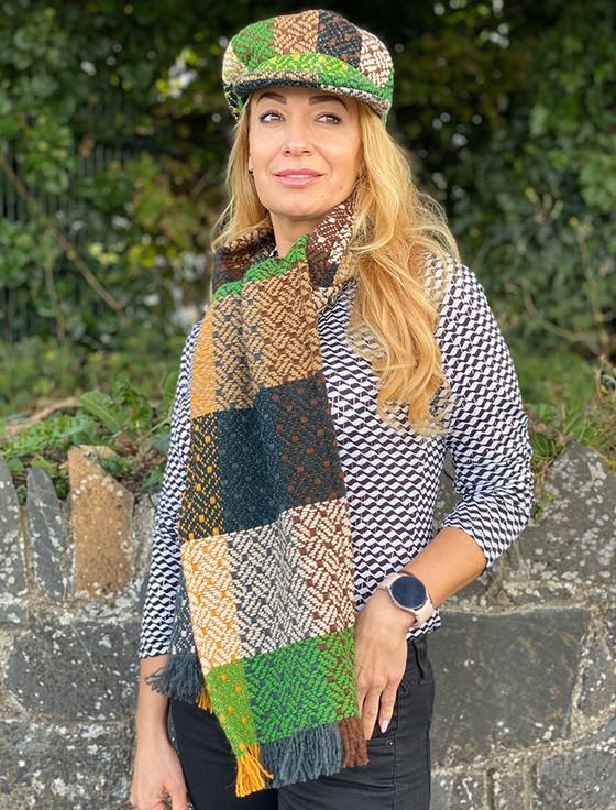 Aran Cashmere Wool Donegal Scarf - Tara Forest