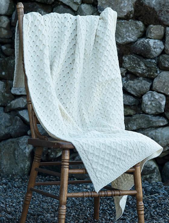 Aran Cashmere Wool Honeycomb Aran Throw