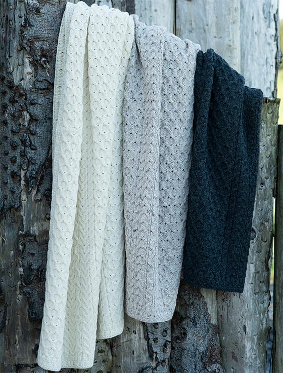 Aran Cashmere Wool Honeycomb Aran Throw