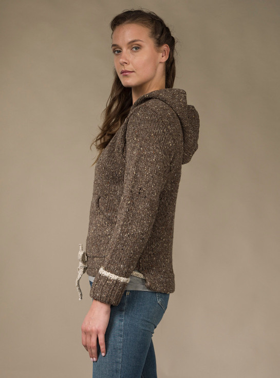 Aran Cashmere Wool Hoodie With Pouch Pocket